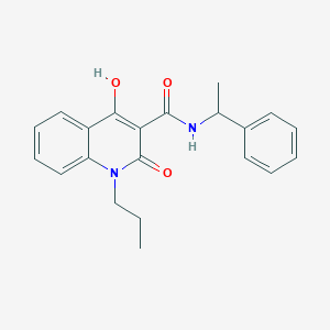 molecular formula C21H22N2O3 B5913811 4-hydroxy-2-oxo-N-(1-phenylethyl)-1-propyl-1,2-dihydro-3-quinolinecarboxamide CAS No. 5651-04-7