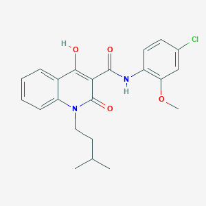 molecular formula C22H23ClN2O4 B5913856 N-(4-chloro-2-methoxyphenyl)-4-hydroxy-1-(3-methylbutyl)-2-oxo-1,2-dihydro-3-quinolinecarboxamide 