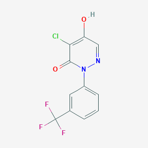 molecular formula C11H6ClF3N2O2 B5913879 4-chloro-5-hydroxy-2-[3-(trifluoromethyl)phenyl]-3(2H)-pyridazinone 