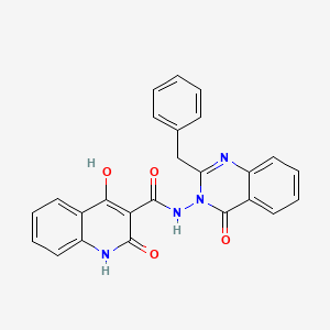 molecular formula C25H18N4O4 B5913910 N-(2-benzyl-4-oxo-3(4H)-quinazolinyl)-4-hydroxy-2-oxo-1,2-dihydro-3-quinolinecarboxamide 