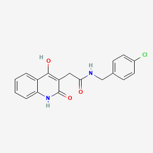 molecular formula C18H15ClN2O3 B5913918 N-(4-chlorobenzyl)-2-(4-hydroxy-2-oxo-1,2-dihydro-3-quinolinyl)acetamide 