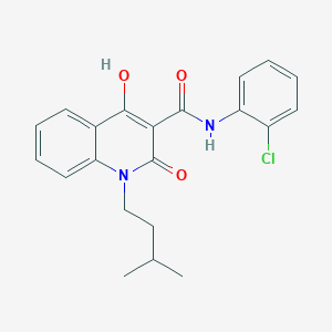 molecular formula C21H21ClN2O3 B5913921 N-(2-chlorophenyl)-4-hydroxy-1-(3-methylbutyl)-2-oxo-1,2-dihydro-3-quinolinecarboxamide 