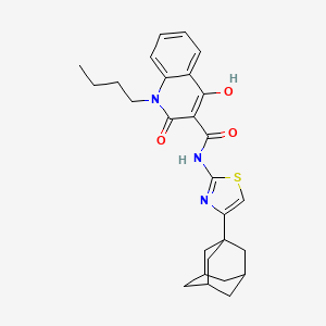 molecular formula C27H31N3O3S B5913923 N-[4-(1-adamantyl)-1,3-thiazol-2-yl]-1-butyl-4-hydroxy-2-oxo-1,2-dihydro-3-quinolinecarboxamide 