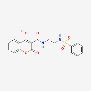 molecular formula C18H16N2O6S B5913938 4-hydroxy-2-oxo-N-{2-[(phenylsulfonyl)amino]ethyl}-2H-chromene-3-carboxamide 
