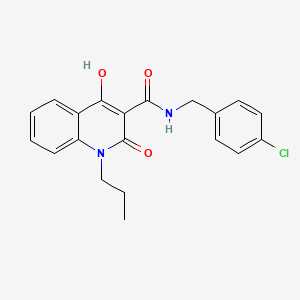 molecular formula C20H19ClN2O3 B5913951 N-(4-chlorobenzyl)-4-hydroxy-2-oxo-1-propyl-1,2-dihydro-3-quinolinecarboxamide 
