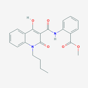 molecular formula C22H22N2O5 B5913959 methyl 2-{[(1-butyl-4-hydroxy-2-oxo-1,2-dihydro-3-quinolinyl)carbonyl]amino}benzoate 