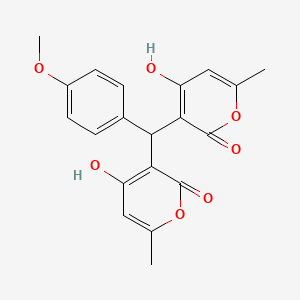 molecular formula C20H18O7 B5913980 3,3'-[(4-methoxyphenyl)methylene]bis(4-hydroxy-6-methyl-2H-pyran-2-one) 