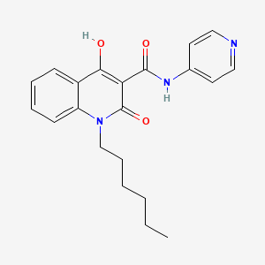 molecular formula C21H23N3O3 B5914000 1-hexyl-4-hydroxy-2-oxo-N-4-pyridinyl-1,2-dihydro-3-quinolinecarboxamide 