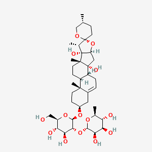 molecular formula C39H62O14 B591401 （2S,3R,4R,5R,6S）-2-[(2R,3R,4S,5S,6R)-2-[(1R,2R,4S,5'R,6R,7S,8S,9S,12S,13R,16S)-2,8-二羟基-5',7,9,13-四甲基螺[5-氧杂五环[10.8.0.02,9.04,8.013,18]二十碳-18-烯-6,2'-氧杂环]-16-基]氧基-4,5-二羟基-6-（羟甲基）氧杂环-3-基]氧基-6-甲基氧杂环-3,4,5-三醇 CAS No. 128502-94-3
