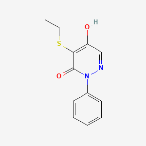 molecular formula C12H12N2O2S B5914016 4-(ethylthio)-5-hydroxy-2-phenyl-3(2H)-pyridazinone 