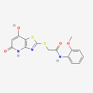 2-[(7-hydroxy-5-oxo-4,5-dihydro[1,3]thiazolo[4,5-b]pyridin-2-yl)thio]-N-(2-methoxyphenyl)acetamide
