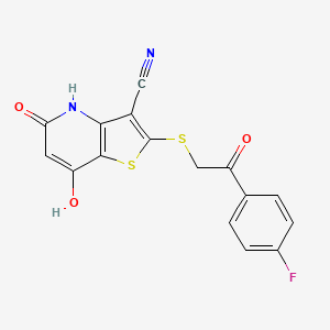 2-{[2-(4-fluorophenyl)-2-oxoethyl]thio}-7-hydroxy-5-oxo-4,5-dihydrothieno[3,2-b]pyridine-3-carbonitrile