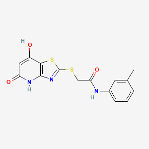 2-[(7-hydroxy-5-oxo-4,5-dihydro[1,3]thiazolo[4,5-b]pyridin-2-yl)thio]-N-(3-methylphenyl)acetamide