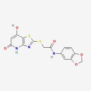 molecular formula C15H11N3O5S2 B5914106 N-1,3-benzodioxol-5-yl-2-[(7-hydroxy-5-oxo-4,5-dihydro[1,3]thiazolo[4,5-b]pyridin-2-yl)thio]acetamide 