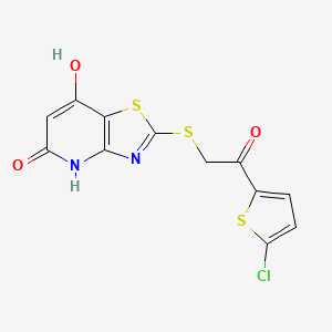 molecular formula C12H7ClN2O3S3 B5914107 2-{[2-(5-chloro-2-thienyl)-2-oxoethyl]thio}-7-hydroxy[1,3]thiazolo[4,5-b]pyridin-5(4H)-one 