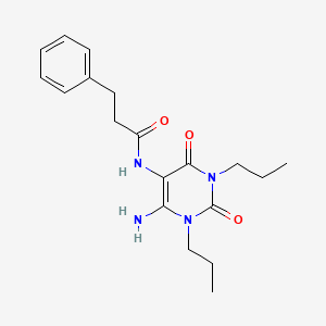 B591412 N-(6-Amino-2,4-dioxo-1,3-dipropyl-1,2,3,4-tetrahydropyrimidin-5-yl)-3-phenylpropanamide CAS No. 132940-68-2