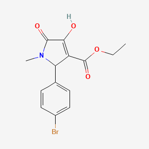 molecular formula C14H14BrNO4 B5914126 2-(4-溴苯基)-4-羟基-1-甲基-5-氧代-2,5-二氢-1H-吡咯-3-羧酸乙酯 