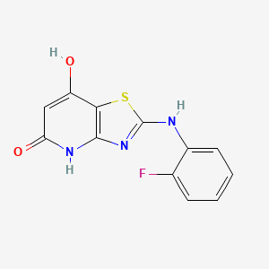 molecular formula C12H8FN3O2S B5914130 2-[(2-fluorophenyl)amino]-7-hydroxy[1,3]thiazolo[4,5-b]pyridin-5(4H)-one 