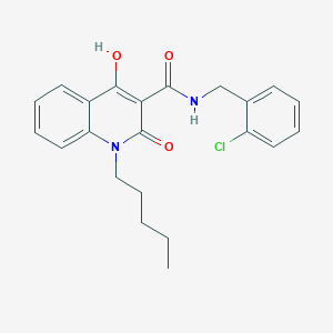 molecular formula C22H23ClN2O3 B5914132 N-(2-chlorobenzyl)-4-hydroxy-2-oxo-1-pentyl-1,2-dihydro-3-quinolinecarboxamide 