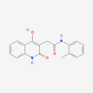 molecular formula C18H16N2O3 B5914187 2-(4-hydroxy-2-oxo-1,2-dihydro-3-quinolinyl)-N-(2-methylphenyl)acetamide 