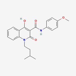 molecular formula C22H24N2O4 B5914199 4-hydroxy-N-(4-methoxyphenyl)-1-(3-methylbutyl)-2-oxo-1,2-dihydro-3-quinolinecarboxamide 