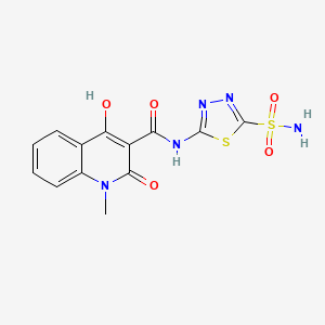 molecular formula C13H11N5O5S2 B5914203 N-[5-(aminosulfonyl)-1,3,4-thiadiazol-2-yl]-4-hydroxy-1-methyl-2-oxo-1,2-dihydro-3-quinolinecarboxamide 