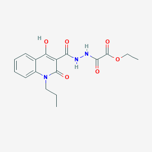 molecular formula C17H19N3O6 B5914235 ethyl {2-[(4-hydroxy-2-oxo-1-propyl-1,2-dihydro-3-quinolinyl)carbonyl]hydrazino}(oxo)acetate 