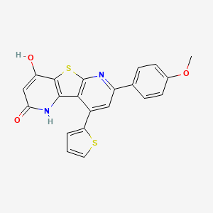 molecular formula C21H14N2O3S2 B5914244 4-hydroxy-7-(4-methoxyphenyl)-9-(2-thienyl)pyrido[2',3':4,5]thieno[2,3-b]pyridin-2(1H)-one 