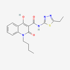 molecular formula C18H20N4O3S B5914247 1-butyl-N-(5-ethyl-1,3,4-thiadiazol-2-yl)-4-hydroxy-2-oxo-1,2-dihydro-3-quinolinecarboxamide 