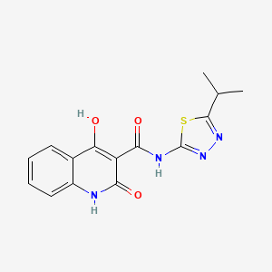 molecular formula C15H14N4O3S B5914283 4-hydroxy-N-(5-isopropyl-1,3,4-thiadiazol-2-yl)-2-oxo-1,2-dihydro-3-quinolinecarboxamide 