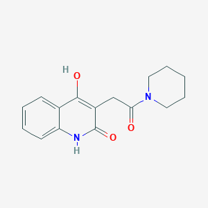 molecular formula C16H18N2O3 B5914294 4-hydroxy-3-[2-oxo-2-(1-piperidinyl)ethyl]-2(1H)-quinolinone 