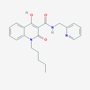 molecular formula C21H23N3O3 B5914306 4-hydroxy-2-oxo-1-pentyl-N-(2-pyridinylmethyl)-1,2-dihydro-3-quinolinecarboxamide 