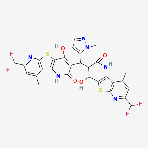 3,3'-[(1-methyl-1H-pyrazol-5-yl)methylene]bis[7-(difluoromethyl)-4-hydroxy-9-methylpyrido[2',3':4,5]thieno[2,3-b]pyridin-2(1H)-one]
