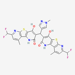 molecular formula C29H20F4N6O4S2 B5914326 3,3'-[(1-methyl-1H-pyrazol-4-yl)methylene]bis[7-(difluoromethyl)-4-hydroxy-9-methylpyrido[2',3':4,5]thieno[2,3-b]pyridin-2(1H)-one] 