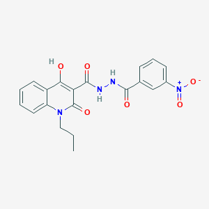 molecular formula C20H18N4O6 B5914351 4-hydroxy-N'-(3-nitrobenzoyl)-2-oxo-1-propyl-1,2-dihydro-3-quinolinecarbohydrazide 