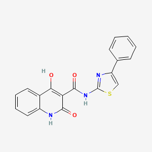 molecular formula C19H13N3O3S B5914373 4-hydroxy-2-oxo-N-(4-phenyl-1,3-thiazol-2-yl)-1,2-dihydro-3-quinolinecarboxamide 
