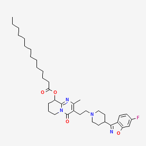 molecular formula C37H53FN4O4 B591438 Tetradecanoic Acid 3-[2-[4-(6-Fluoro-1,2-benzisoxazol-3-yl)-1-piperidinyl]ethyl]-6,7,8,9-tetrahydro-2-methyl-4-oxo-4H-pyrido[1,2-a]p yrimidin-9-yl Ester CAS No. 1172995-11-7
