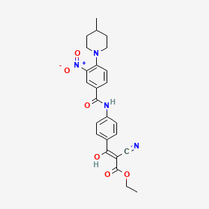 ethyl 2-cyano-3-hydroxy-3-(4-{[4-(4-methyl-1-piperidinyl)-3-nitrobenzoyl]amino}phenyl)acrylate