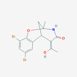 4,6-dibromo-12-(1-hydroxyethylidene)-9-methyl-8-oxa-10-azatricyclo[7.3.1.0~2,7~]trideca-2,4,6-trien-11-one