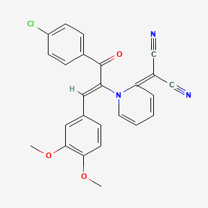 [1-[1-(4-chlorobenzoyl)-2-(3,4-dimethoxyphenyl)vinyl]-2(1H)-pyridinylidene]malononitrile