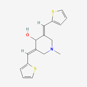 molecular formula C16H17NOS2 B5914405 1-methyl-3,5-bis(2-thienylmethylene)-4-piperidinol 