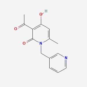 molecular formula C14H14N2O3 B5914414 3-acetyl-4-hydroxy-6-methyl-1-(3-pyridinylmethyl)-2(1H)-pyridinone 