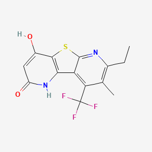 molecular formula C14H11F3N2O2S B5914418 7-ethyl-4-hydroxy-8-methyl-9-(trifluoromethyl)pyrido[2',3':4,5]thieno[2,3-b]pyridin-2(1H)-one 