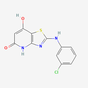 2-[(3-chlorophenyl)amino][1,3]thiazolo[4,5-b]pyridine-5,7-diol