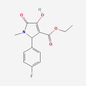 molecular formula C14H14FNO4 B5914441 ethyl 2-(4-fluorophenyl)-4-hydroxy-1-methyl-5-oxo-2,5-dihydro-1H-pyrrole-3-carboxylate 