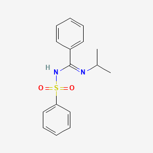 molecular formula C16H18N2O2S B5914448 N-isopropyl-N'-(phenylsulfonyl)benzenecarboximidamide 