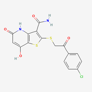 molecular formula C16H11ClN2O4S2 B5914454 2-{[2-(4-chlorophenyl)-2-oxoethyl]thio}-7-hydroxy-5-oxo-4,5-dihydrothieno[3,2-b]pyridine-3-carboxamide 