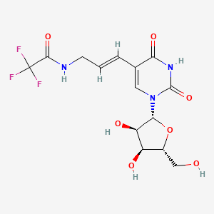 N-((E)-3-(1-((2R,3R,4S,5R)-3,4-Dihydroxy-5-(hydroxymethyl)tetrahydrofuran-2-yl)-2,4-dioxo-1,2,3,4-tetrahydropyrimidin-5-yl)allyl)-2,2,2-trifluoroacetamide