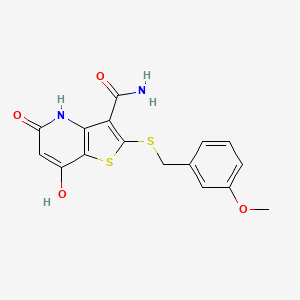 7-hydroxy-2-[(3-methoxybenzyl)thio]-5-oxo-4,5-dihydrothieno[3,2-b]pyridine-3-carboxamide