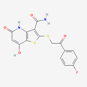 2-{[2-(4-fluorophenyl)-2-oxoethyl]thio}-7-hydroxy-5-oxo-4,5-dihydrothieno[3,2-b]pyridine-3-carboxamide